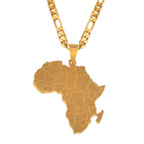 Anniyo Hip-hop Style Africa Map Pendant Necklaces Gold Silver Color Jewelry For Women Men African Maps Jewellery  #043821