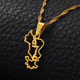 Anniyo Small Mayotte Pendant Necklaces for Women Girls Mamoudzou Mahore Jewelry #146521