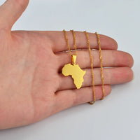 Anniyo 2.4cm Africa Map Pendant Necklaces Women Girls African Maps Fine Design Jewelry Nigeria,Congo,Ghana,Sudan,Somalia #237021