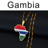 Anniyo 3CM Hip-hop Africa Map Pendant Necklace Jewelry Eritrea,Gambia,Guinea,Congo,Tunisia,Benin,Libay,Namibia,Chad,Botswana