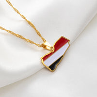 Anniyo Yemen Map Flag Pendant Necklaces Silver Color/Gold Color Yemeni Jewelry #148821