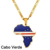 Anniyo 3.8CM Hip-hop Africa Map Pendant Necklace Jewelry Ghana Nigeria Congo Sudan Somalia Uganda Zimbabwe Zambia Liberia#207921