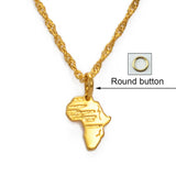 Anniyo (1.3CM) Mini Africa Map Pendant and Necklace for Women Girls Gold Color Jewelry Small Map African Wholesale #048604