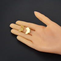 Anniyo 1.9CM Africa Map Stud Earrings Women Girls,Gold Plated,Silver Color Stainless Steel African Jewelry Party Wedding #131821