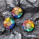 Orgonite Pendant Necklace Energy Generator Emf Protection Healing Crystal Sacred Geometry Chakra Necklaces Meditation Jewellry