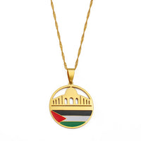 Anniyo Al-Aqsa Mosque and Palestine Pendant Necklaces Jewelry #255621