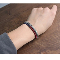 Eastisan Traditional Tibetan Buddhism Brass Bracelet Men Six Words Mantra OM MANI PADME HUM Antiqued Metal Amulet Beads Bracelet