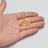 Anniyo Africa Map and Egypt Eye Charm Pendant Necklace The Eye Ancient Egyptian Symbol Jewelry #255521