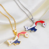 Anniyo Panama Map Flag Pendant Necklaces Panamanian Maps Jewelry @263321
