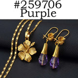 Anniyo Hawaiian Hibiscus Flower Sets Colorful Beads Pendant Necklaces Earrings Accessories Guam Micronesia Jewelry #259706