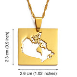 Anniyo 2.6cm Canada Map Pendant Necklaces for Women Jewelry Country Maps of Canadian Chain  #021321