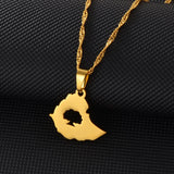 Anniyo 2.1CM Ethiopian Oromia Map Pendant Chains for Women Girls Oromo Jewelry @038821