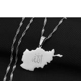 Anniyo Afghanistan Map With Allah Pendant Necklaces for Women Afghan Maps Islam Jewelry #213321
