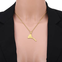 Fashion Eritrea Map Pendant Stainless Steel Necklaces Women Men Gold Color Birthday Party Jewelry African Necklace Ethiopia
