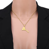 Fashion Eritrea Map Pendant Stainless Steel Necklaces Women Men Gold Color Birthday Party Jewelry African Necklace Ethiopia