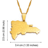 Anniyo Dominican Map With Cities Pendant Necklaces Jewelry Gold Color and Silver Color #123521