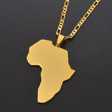 Anniyo Africa Map 5cm Pendant Necklaces Women Men Trendy Silver Color/Gold Color African Maps Jewelry Ethiopian  #113721