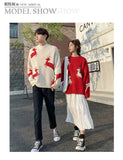Christmas Sweater Women Autumn Winter Korean Loose Pullover Deer Sweater Men and Woman Oversized Sweaters Couples