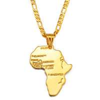 Anniyo 3.7cm Africa Map Pendant Necklace Women Men Ethiopian Jewelry Wholesale African Maps Ethnic Ornaments #260106