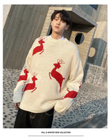 Christmas Sweater Women Autumn Winter Korean Loose Pullover Deer Sweater Men and Woman Oversized Sweaters Couples