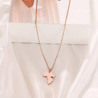 DOTIFI  Stainless Steel Necklace For Women Man Africa Map Gold Color Pendant Necklace Engagement Jewelry