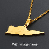 Anniyo Map of ST. CROIX Pendants Necklace Chains for Women Girls Saint Croix Jewelry Maps @136021