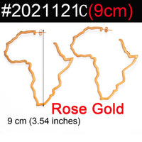 7CM/9CM Outline Africa Map Big Earrings Exaggerate Earring African Jewelry Traditional Ethnic Hyperbole Earrings #201121