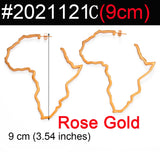 7CM/9CM Outline Africa Map Big Earrings Exaggerate Earring African Jewelry Traditional Ethnic Hyperbole Earrings #201121