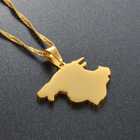 Anniyo Mallorca Spain Map Pendant Necklaces Chains Jewelry #165221