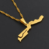 Anniyo  Gambia Map Pendant Necklaces African Jewelry Gambian Items  @000221