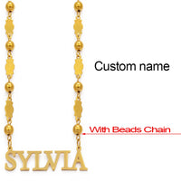 Anniyo Personalized Letters Necklaces Women Men Girls Customize Name Jewelry Birthday Items (Production time 7-15 days) #100521