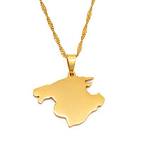 Anniyo Mallorca Spain Map Pendant Necklaces Chains Jewelry #165221