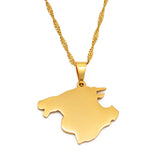 Anniyo Mallorca Spain Map Pendant Necklaces Chains Jewelry #165221