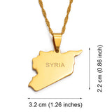 Anniyo Syria Map Necklaces Gold Color Silver Color Charms Pendant Necklaces Syrians Jewelry Middle East @007321