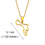 Anniyo Outline Bonaire Map Pendant Necklaces Netherlands Antilles Jewelry #243021