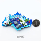 Country Fridge Magnets Singapore Merlion Decorative Resin Sticker Fridge Magnet Sticker World Travel Souvenir Magnetic