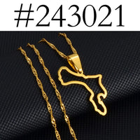 Anniyo Outline Bonaire Map Pendant Necklaces Netherlands Antilles Jewelry #243021