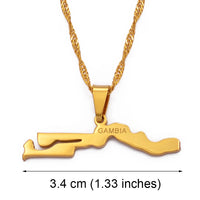 Anniyo  Gambia Map Pendant Necklaces African Jewelry Gambian Items  @000221
