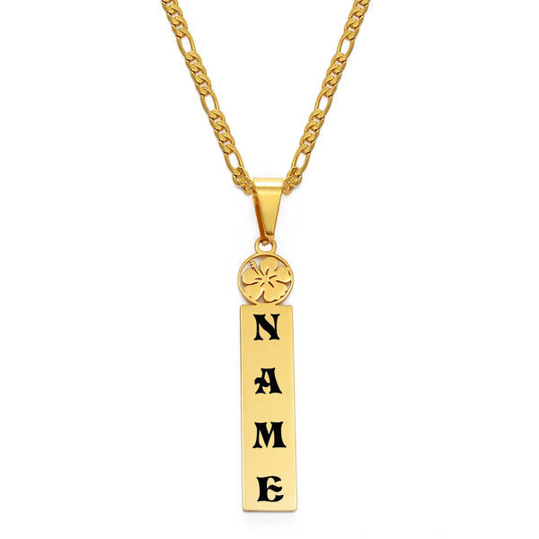 Anniyo (Up to 8 letter) Customize Capital Letters Pendant Necklaces,Personalized Name Hawaiian Flower Kiribati Jewelry #150321