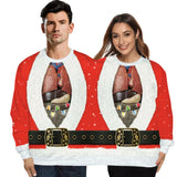 Double Christmas Sweater holiday spoof 3D digital printing couples two-piece Ugly Christmas Sweater Siamese Crew Autumn Winter