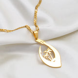 Anniyo Coconut Tree Hawaiian Guam Pendant Necklaces Women Men Silver Color/Gold Color Chuuk Kiribati Jewelry Pohnpei #127321