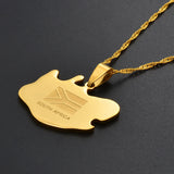 Anniyo  3.3cm South Africa Map Necklaces Jewelry Gold Color Africa Countries Maps South Africans #001921