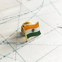 India  National Flag Crystal Epoxy Metal Enamel Badge Brooch  Collection Souvenir Gifts  Lapel Pins Accessories  Size1.6*1.9cm
