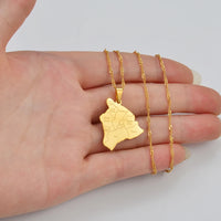 Anniyo Hawaii Map With City Name Pendant Necklaces Hawaiian Jewelry #256621