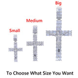 Iced Out Jesus Cross Pendant Necklace For Men Women Gold Color Bling 5A Geometric Zircon Religion Fashion Hip Hop Jewelry