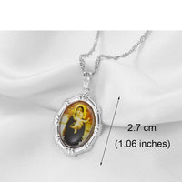 Anniyo (1Piece) Charm Mary Pendant Chain Necklaces for Women Girls Virgin Orthodox Religious Jewelry @@