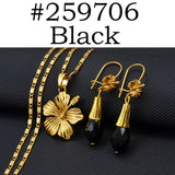 Anniyo Hawaiian Hibiscus Flower Sets Colorful Beads Pendant Necklaces Earrings Accessories Guam Micronesia Jewelry #259706