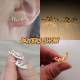 Sipuris Fashion Custom Name Earrings Personalized Stainless Steel Initial Letter Nameplate Jewelry For Women Stud Earrings Gifts