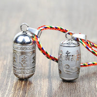 Stainless Steel Om Mani Padme Hum Prayer Wheel Mantra Buddhism Rotatable Necklace Cremation Jewelry Capsule Ash Urn Holder