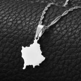 Anniyo 2CM Small Size Kosovo Pendant Necklaces For Women Girls Silver Color/Gold Color Jewelry Kosoves Charms Jewellery #146721